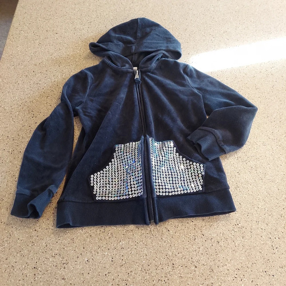 Circo Other - Circo sequins 6/6x black sparkle bling hoodie velour sweatshirt zip up diva